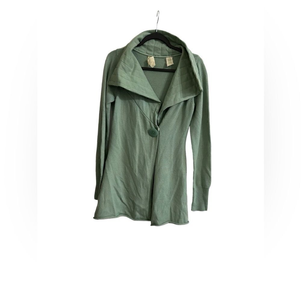 Sparrow Green Collar Long Cardigan Jacket Anthro S